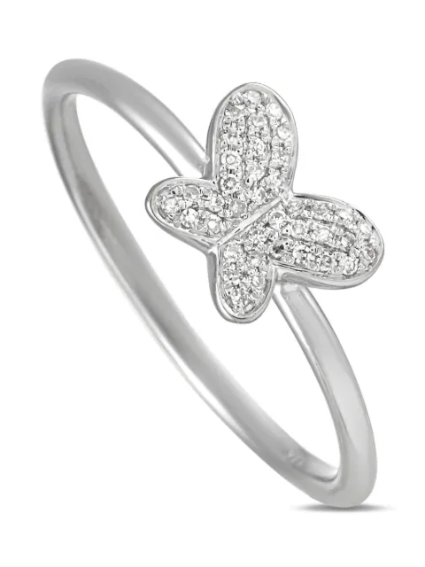 LB Exclusive 14K white gold Butterfly diamond ring