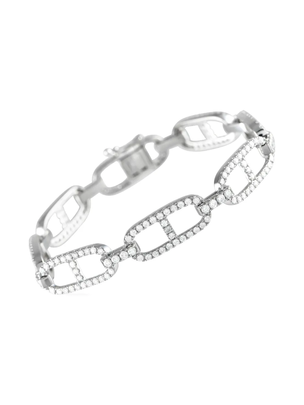 18K white gold Link diamond bracelet