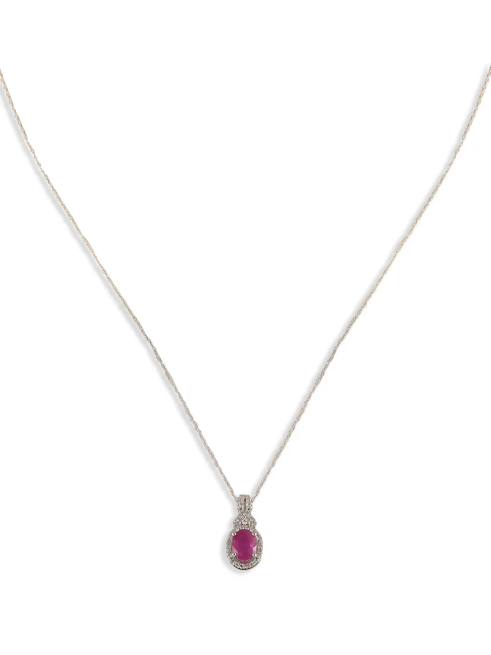 LB Exclusive 14kt white gold diamond and ruby pendant necklace | Image 2