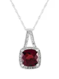 LB Exclusive 14K white gold diamond and ruby necklace - Silver