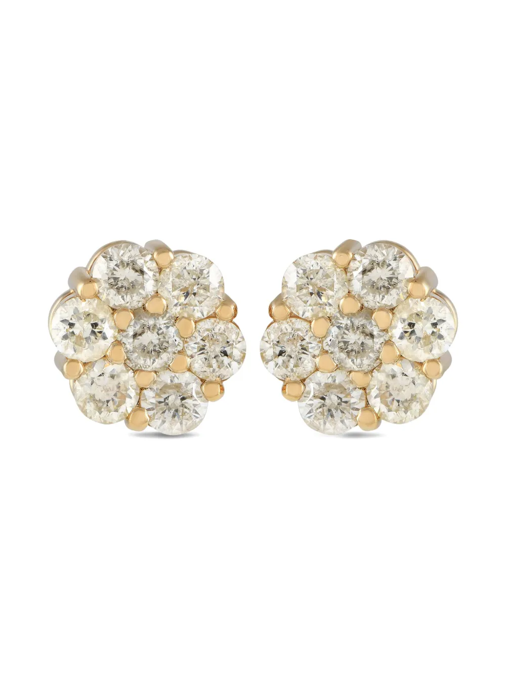 14K yellow gold diamond stud earrings