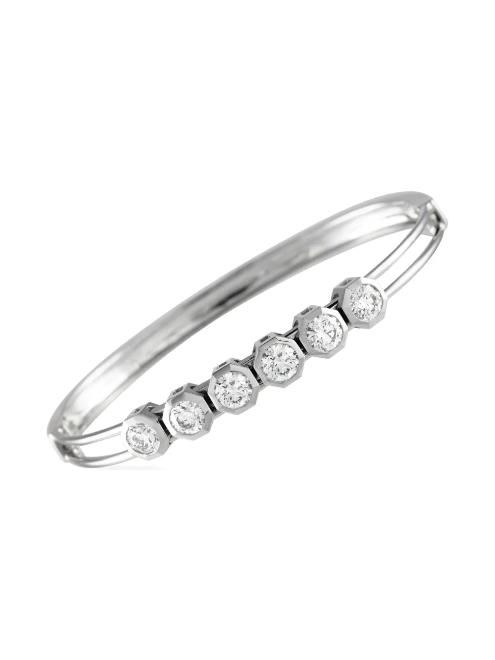 18K white gold diamond bangle bracelet