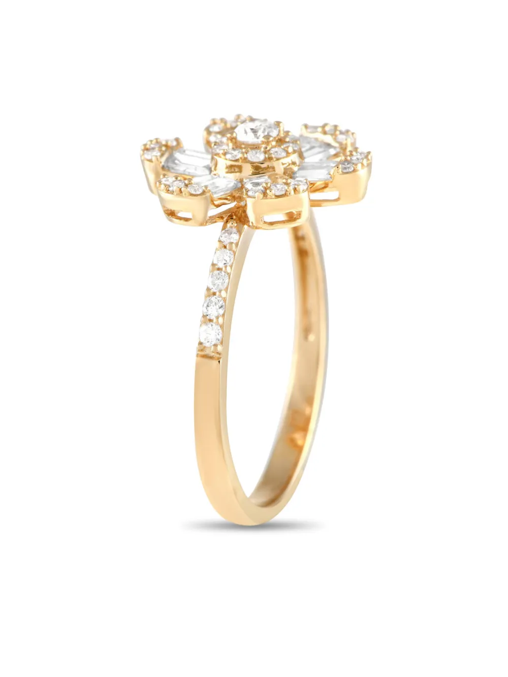 LB Exclusive 14K yellow gold Flower diamond ring - Oro