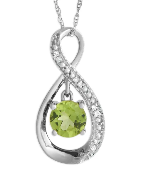 LB Exclusive 14kt white gold diamond and peridot pendant necklace
