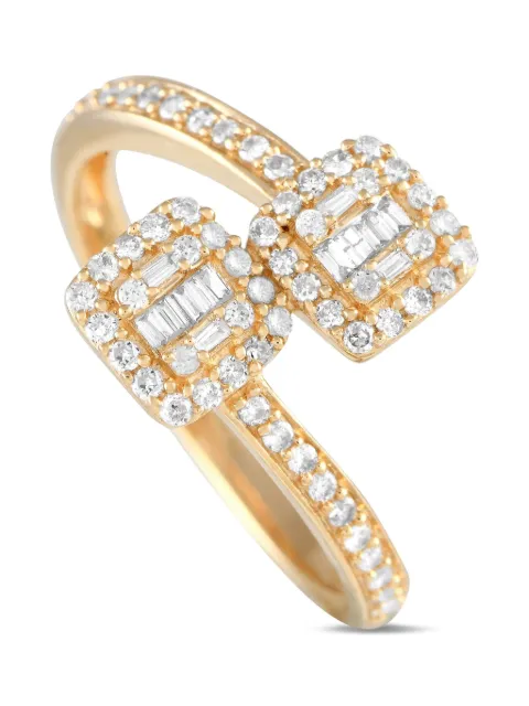 LB Exclusive 14kt yellow gold diamond bypass ring