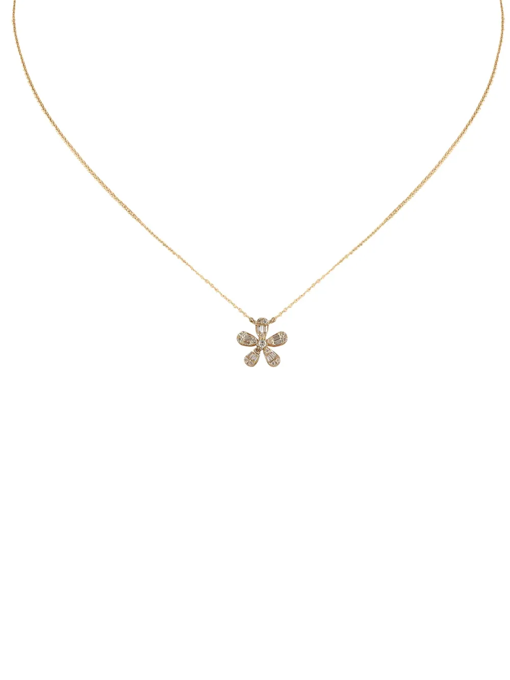 14K yellow gold Flower diamond necklace