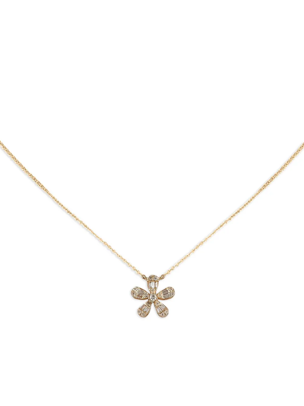 14K yellow gold Flower diamond necklace