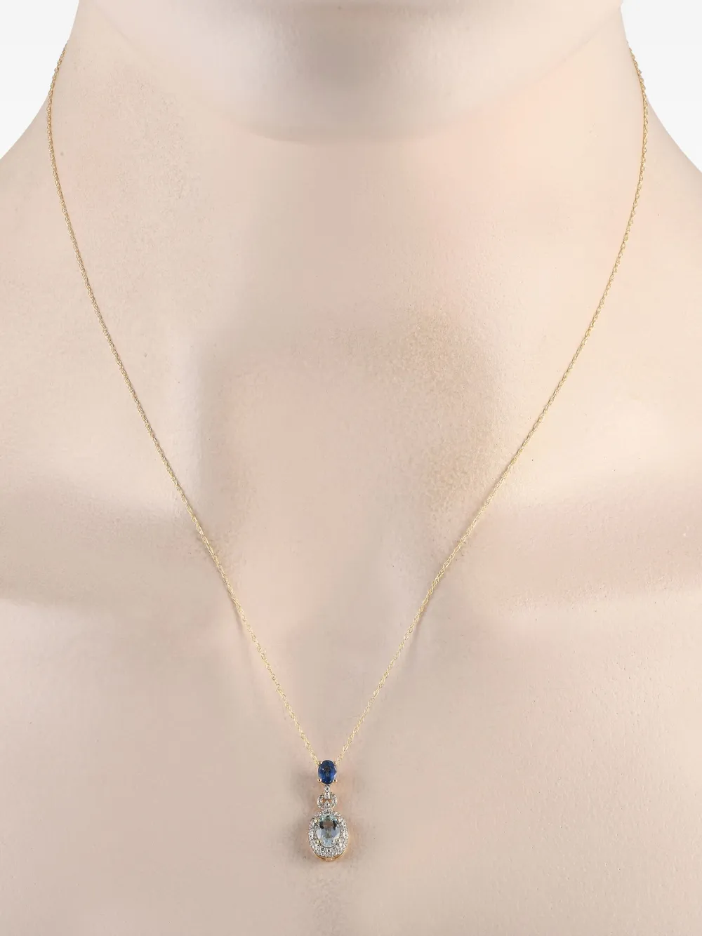 Pre-owned Lb Exclusive 14kt Yellow Gold Aquamarine Necklace