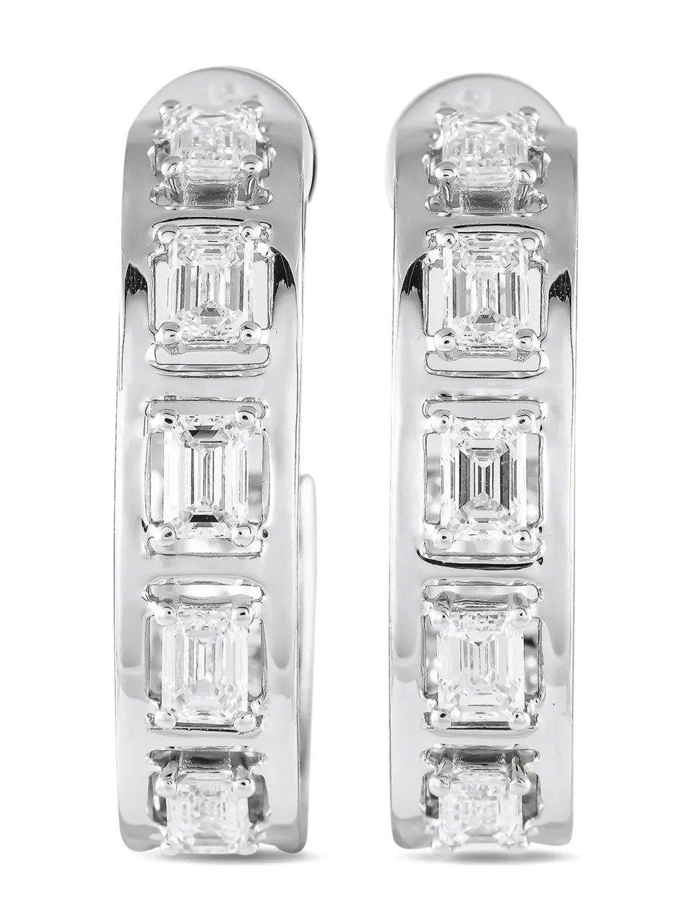 LB Exclusive 18K white gold diamond hoop earrings - Argento