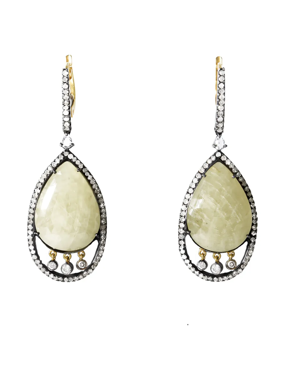 LB Exclusive 18K yellow gold diamond and sapphire earrings - Oro