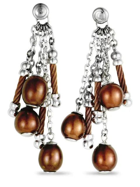 Charriol aretes con detalles de perlas