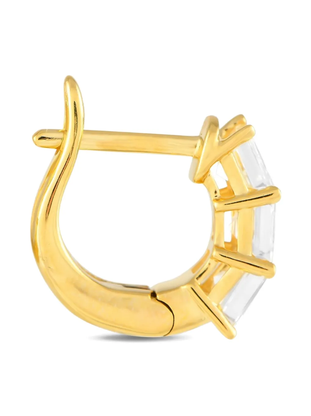 18K yellow gold diamond hoop earrings