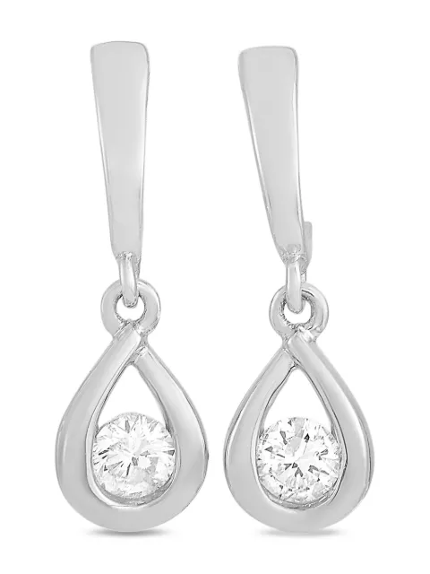 LB Exclusive Orecchini a bottone in oro bianco 14 carati con diamanti