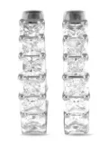 LB Exclusive 18K white gold diamonds huggie earrings - Silver