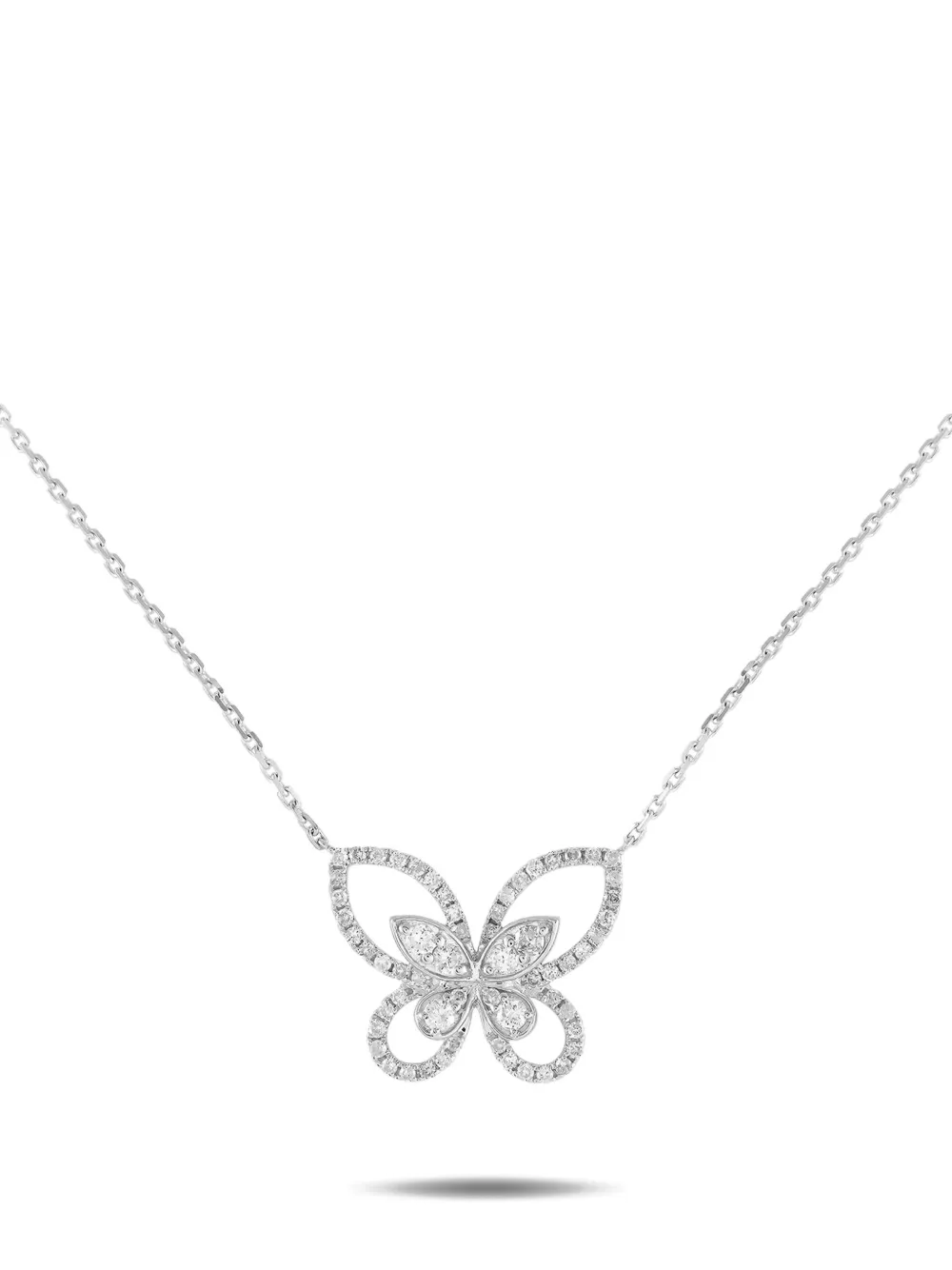 LB Exclusive 14K white gold Butterfly diamond necklace - ゴールドトーン LB Exclusive 14K white gold Butterfly diamond necklace - ゴールドトーン