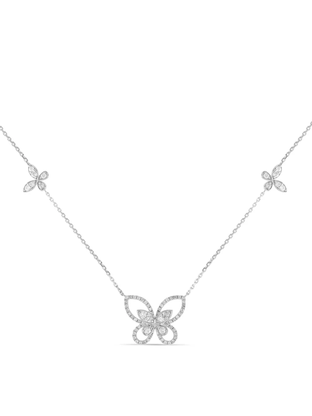 LB Exclusive 14K white gold Butterfly diamond necklace | Image 2