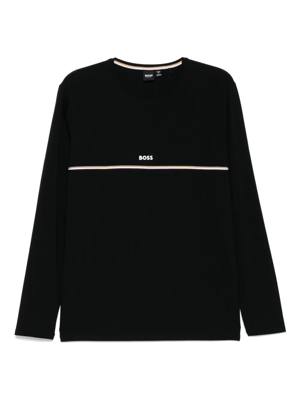 BOSS logo-print long-sleeve T-shirt | Black | Image 1
