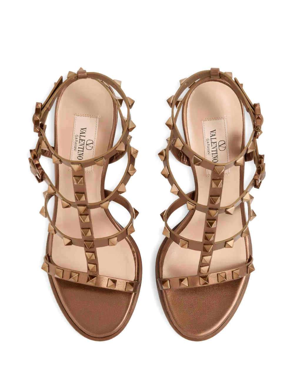 Valentino Garavani ロックスタッズ サンダル | ブラウン | FARFETCH JP
