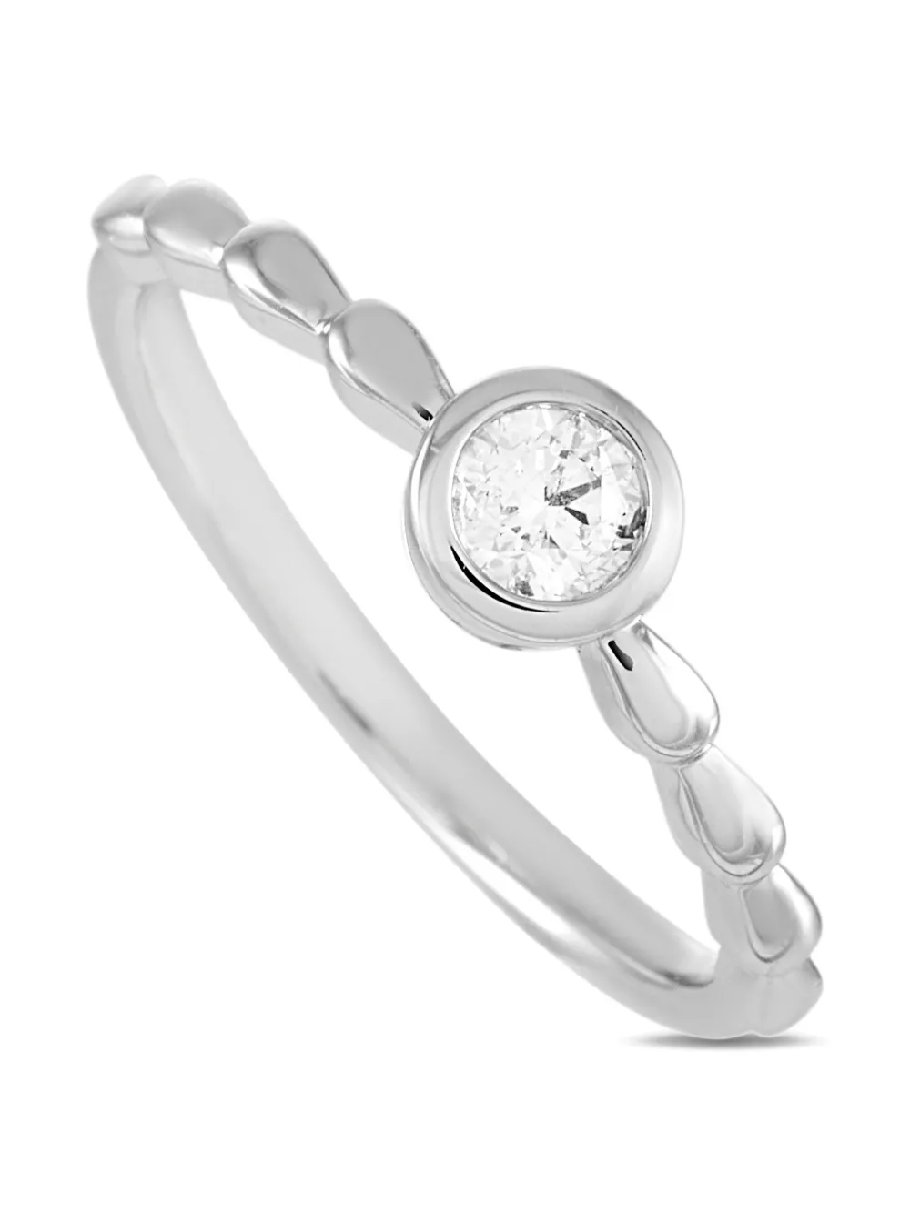 Pre-owned Lb Exclusive 14k White Gold Diamond Ring In Silver