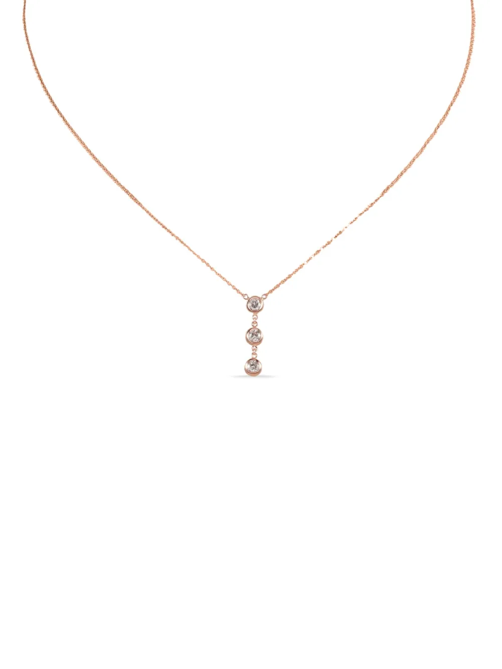 LB Exclusive 14K rose gold diamond pendant necklace | Pink | Image 1