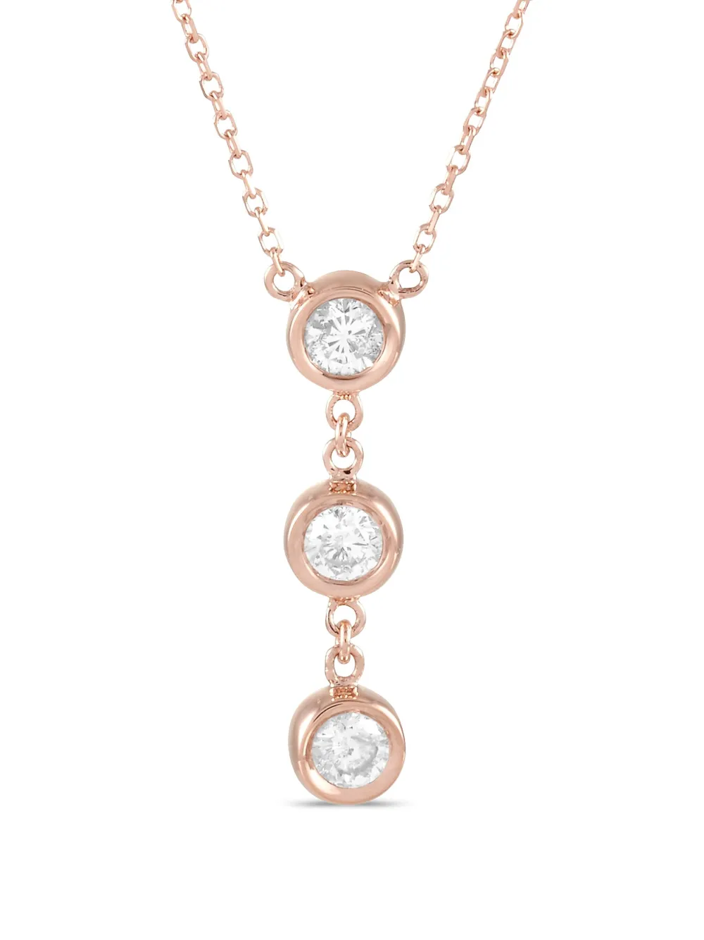 LB Exclusive 14K rose gold diamond pendant necklace | Image 2