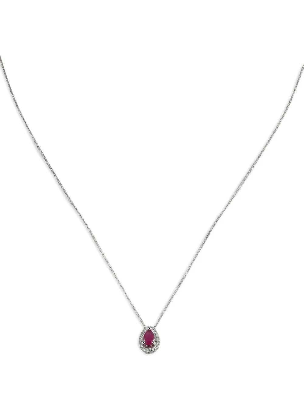 LB Exclusive 14K white gold diamond and ruby necklace | Image 2