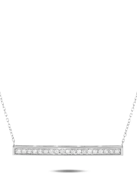 LB Exclusive 14kt white gold Bar diamond necklace