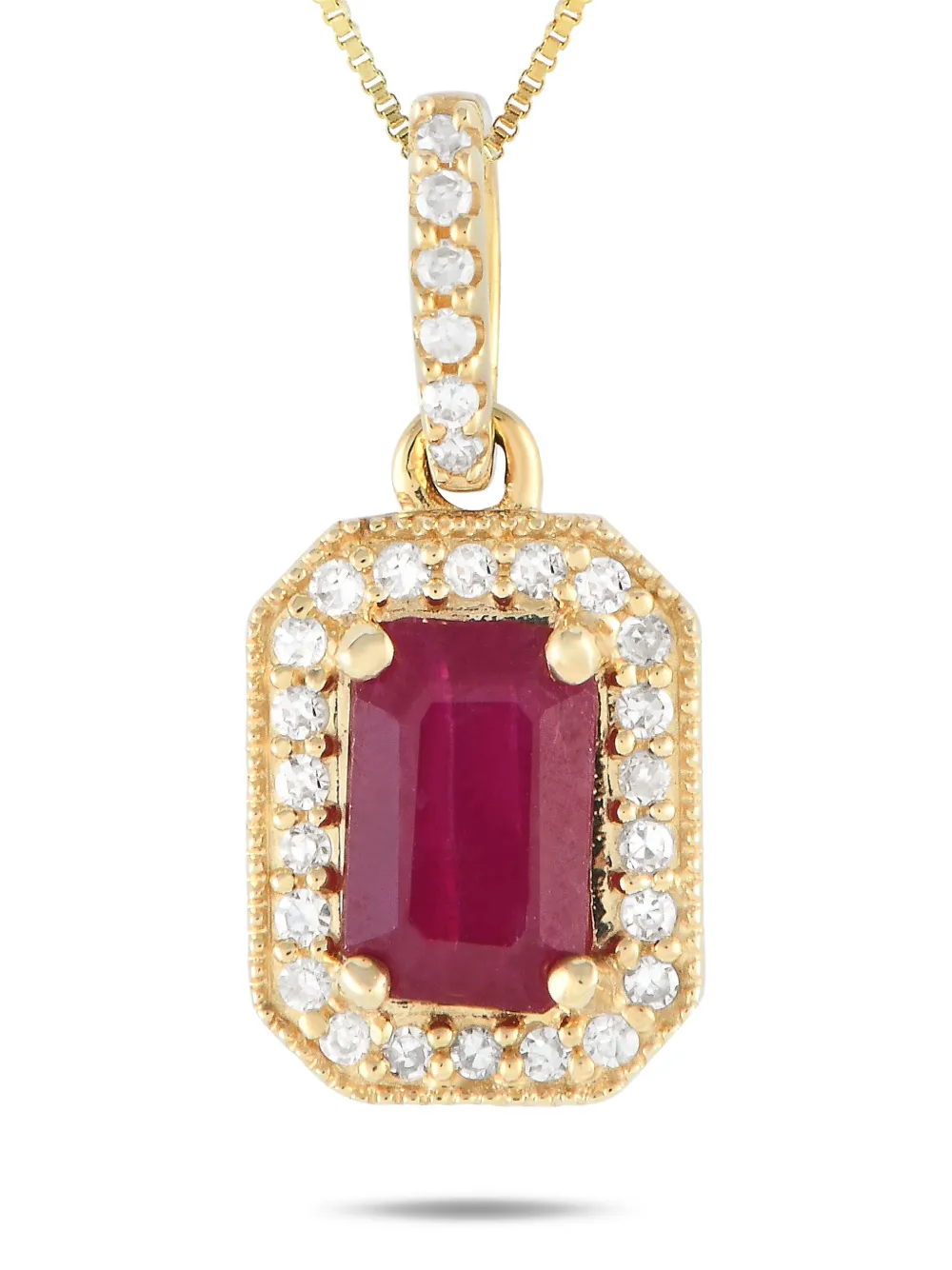 LB Exclusive 14K yellow gold ruby and diamond necklace - ゴールドトーン LB Exclusive 14K yellow gold ruby and diamond necklace - ゴールドトーン