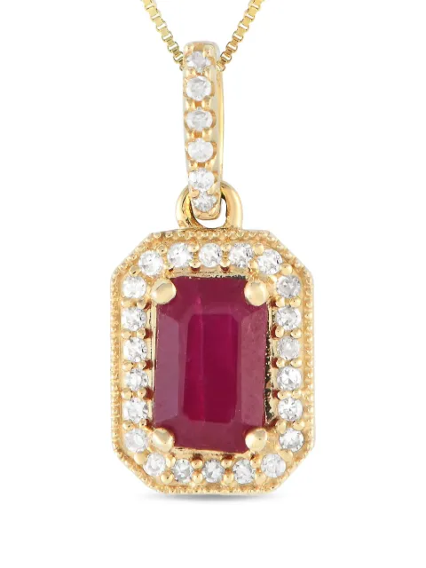 LB Exclusive collar en oro amarillo de 14kt con diamante y rubí