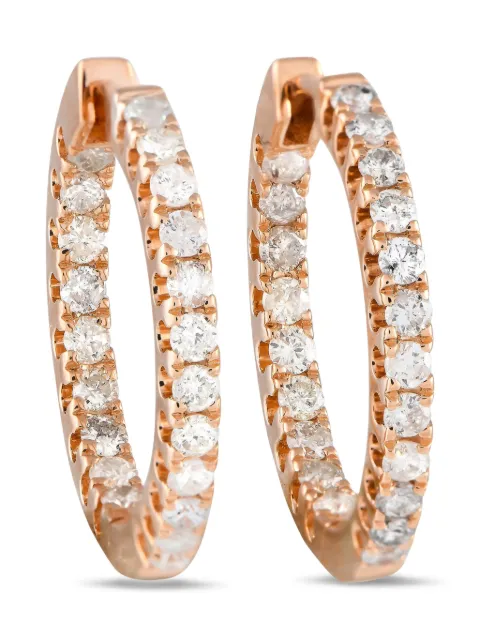 LB Exclusive arracadas Inside-Out en oro rosa de 14kt con diamante de archivo 