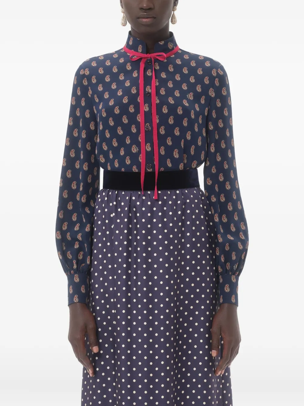Valentino Garavani Blouse met paisley-print Blauw