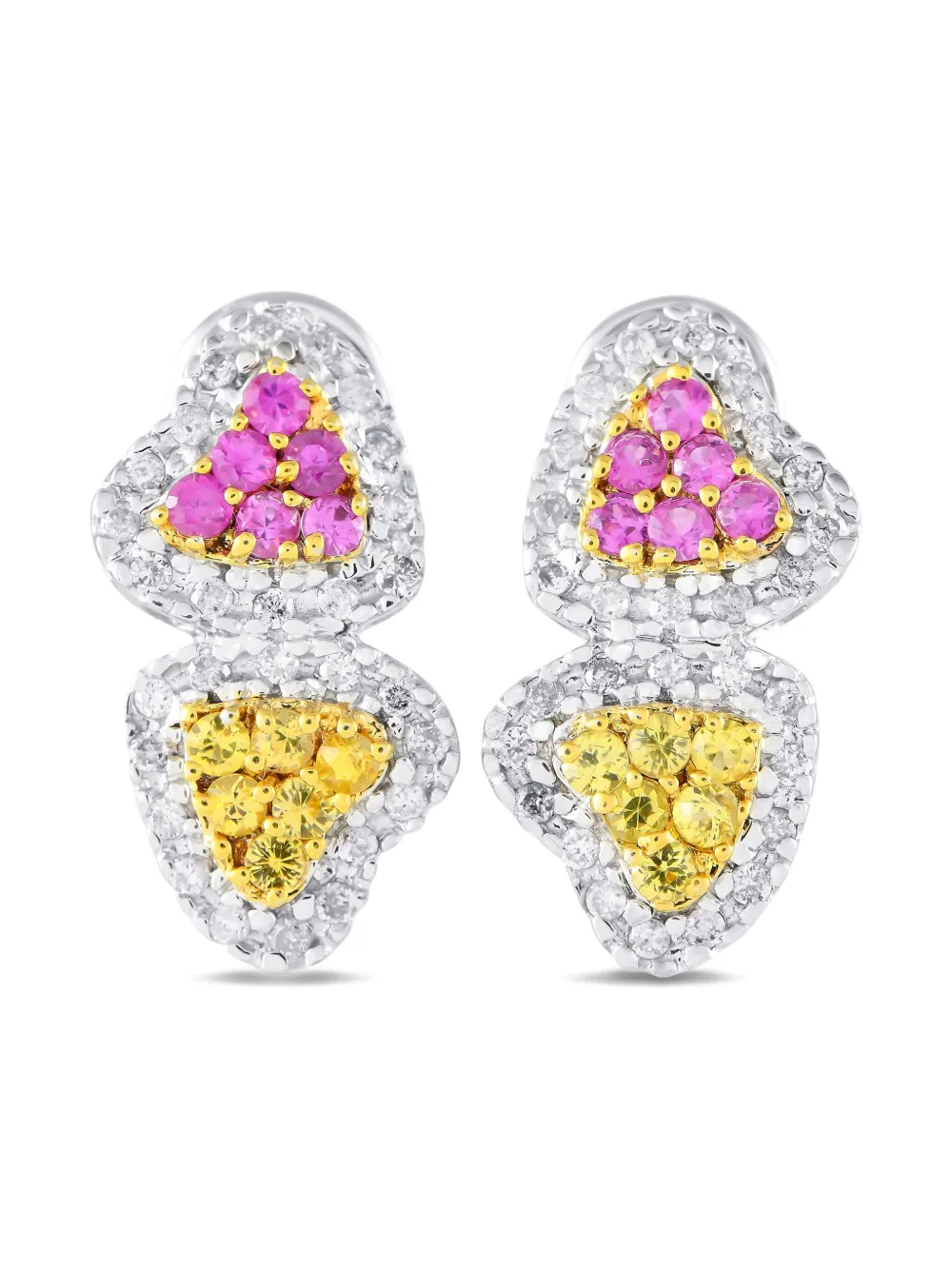 LB Exclusive 14kt white gold Heart sapphire earrings - シルバートーン LB Exclusive 14kt white gold Heart sapphire earrings - シルバートーン