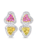 LB Exclusive 14kt white gold Heart sapphire earrings - Silver