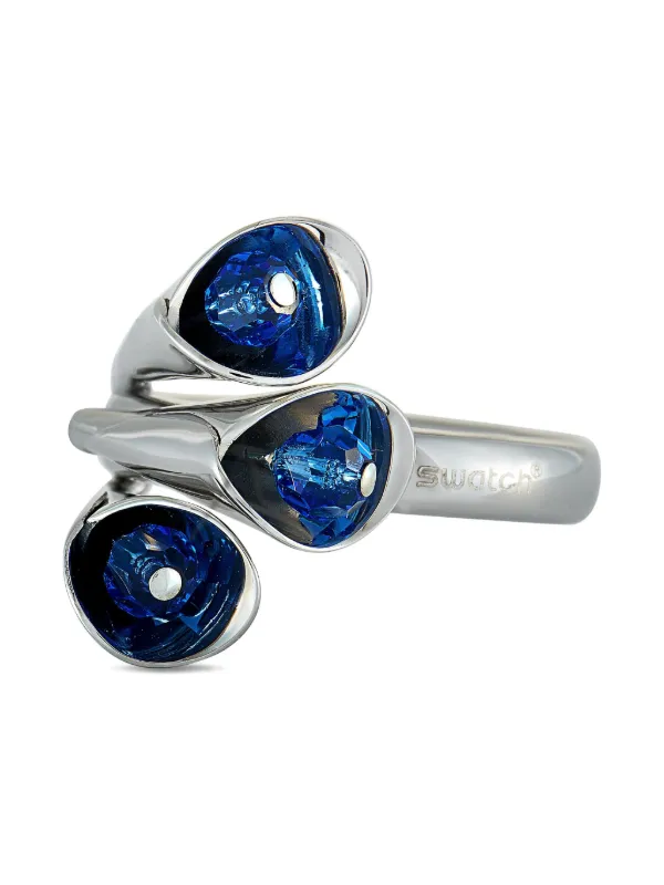 Swatch Vintage crystal-embellished Ring Silver FARFETCH JO