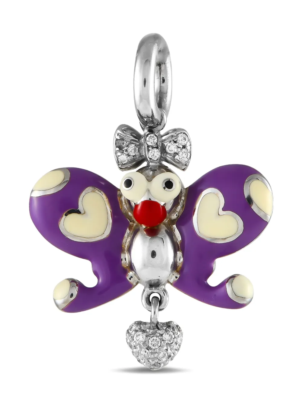 18K White Gold Butterfly diamond charm