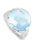 Bvlgari Pre-Owned 18K white gold Parentesi diamond and blue topaz ring - Silver