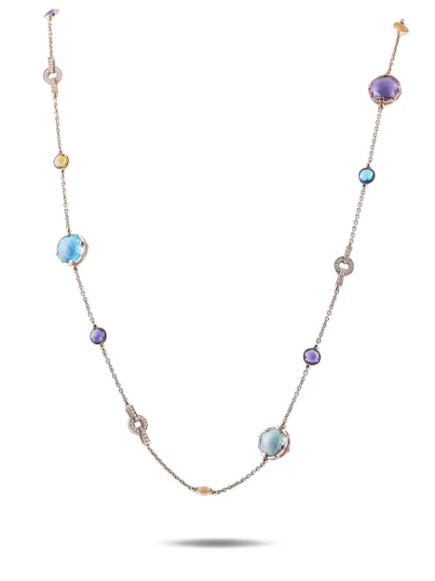 Bvlgari Pre-Owned قلادة 'بارينتيزي' ذهب وردي عيار 18 مرصعة بأحجار متعددة