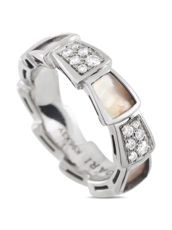 Bvlgari Pre-Owned 18kt White Gold Serpenti Viper Ring