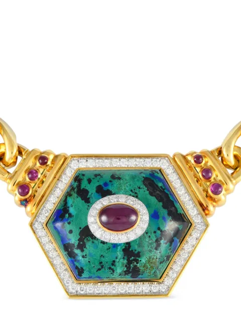 David Webb collar en oro amarillo de 18kt con gemas