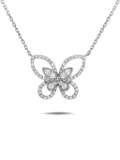 LB Exclusive 18K white gold Butterfly diamond necklace - Silver