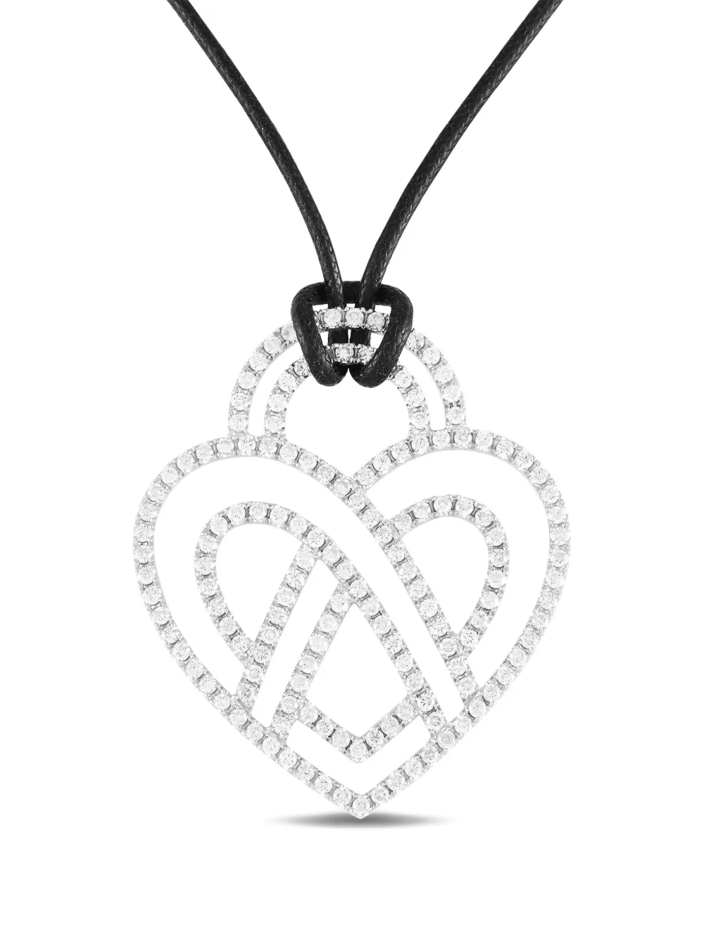 18K white gold Heart diamond necklace