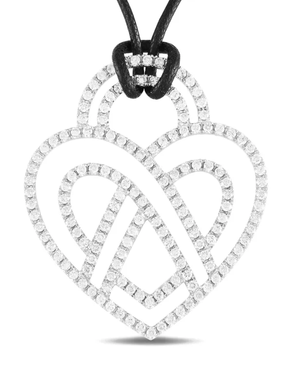 Poiray 18K white gold Heart diamond necklace