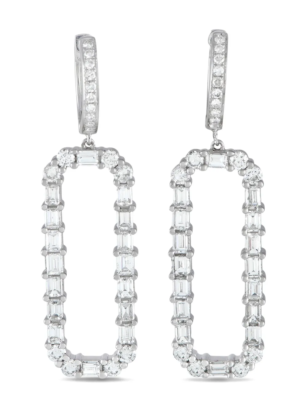 18K white gold diamond earrings