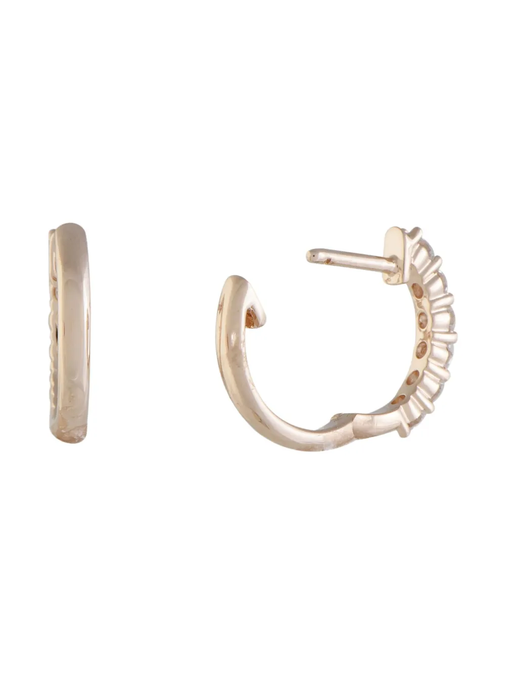 Pre-owned Lb Exclusive 14k Rose Gold Diamond Earrings In Pink