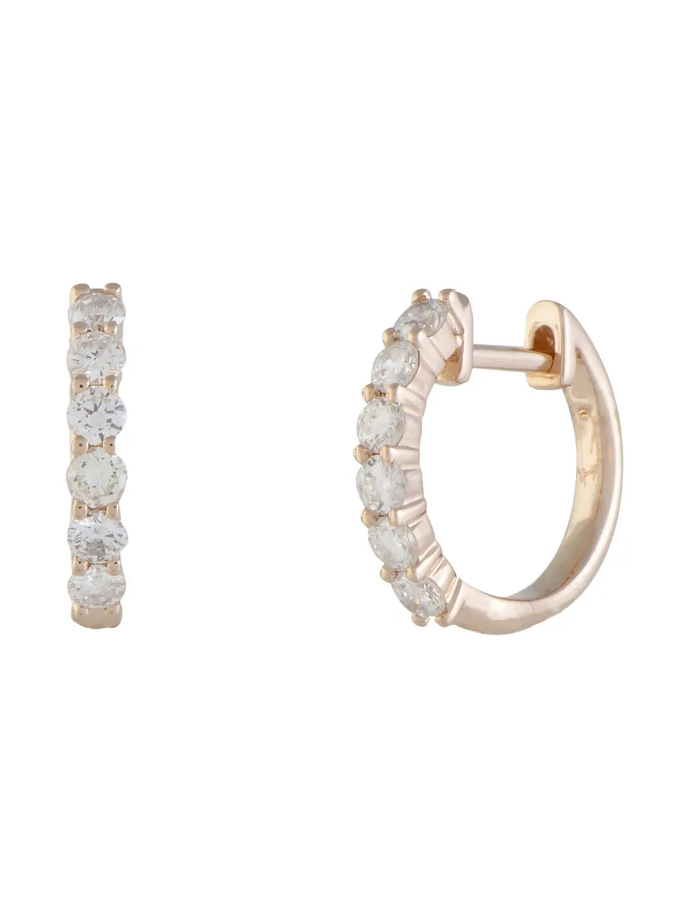 Pre-owned Lb Exclusive 14k Rose Gold Diamond Earrings In Pink