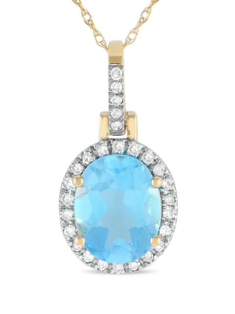 LB Exclusive collar en oro amarillo de 14kt con diamante y topacio