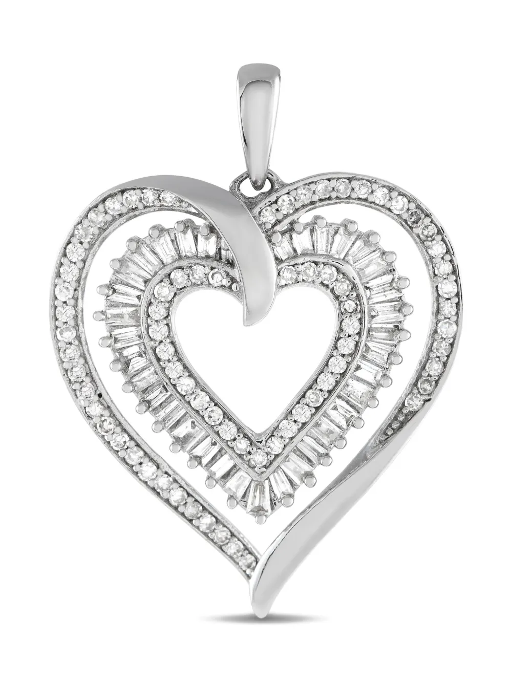 LB Exclusive 14K white gold Heart diamond pendant | Image 2