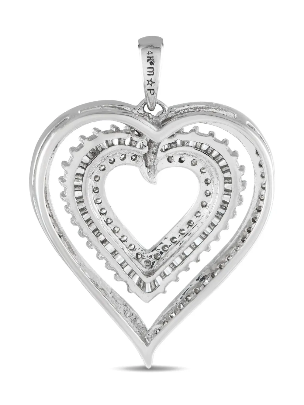 LB Exclusive 14K white gold Heart diamond pendant | Silver | Image 1