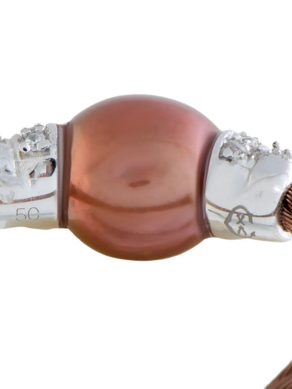 Pre-owned Charriol -pearl Ring In Pink