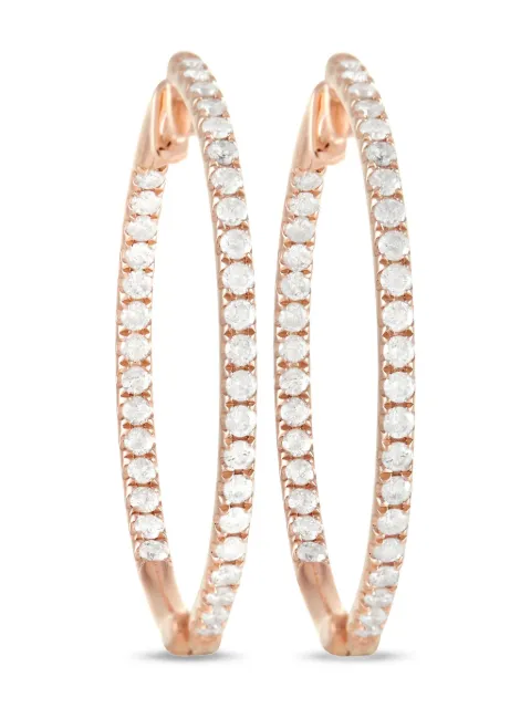 LB Exclusive 14K rose gold diamond hoop earrings